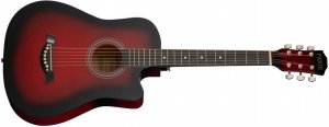 Fante FT-D38-RDS акустическая гитара с вырезом 38", корпус липа, гриф катальпа, цвет красный санбёрст от музыкального магазина МОРОЗ МЬЮЗИК