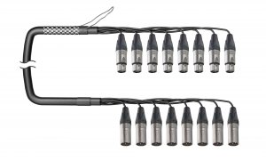 КОММУТАЦИЯ, РАЗЪЕМЫ, ПЕРЕХОДНИКИ MrCable FTS00/08XX-03-AM8P-XN-03 8-канальный аудиомультикорный кабель, 8*XLR-F - 8*XLR-M, Кабель Gabreal AWG24 PVC, длина 3 метра
