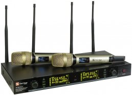 DP Technology DP-220 VOCAL двухканальная вокальная радиосистема с ручными металлическими передатчиками и ЖК-дисплеем, переключаемые частоты от музыкального магазина МОРОЗ МЬЮЗИК