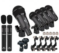 Alctron T8400 Комплект микрофонов для ударных, 1 х DM-1,4 х DM-2,2 х DM-32 с креплением в пластиковом кейсе от музыкального магазина МОРОЗ МЬЮЗИК