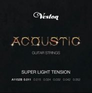 VESTON A1152 B комплект струн для акустической гитары, 11-52, нержавеющая сталь, фосфорная бронза от музыкального магазина МОРОЗ МЬЮЗИК