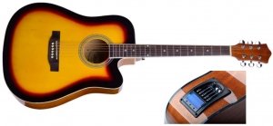 CARAVAN MUSIC HS-4111 SB EQ 41" гитара электроакустическая со встроенным эквалайзером + тюнер, цвет санбёрст от музыкального магазина МОРОЗ МЬЮЗИК