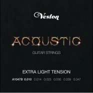 VESTON A1047 B комплект струн для акустической гитары, 10-47, нержавеющая сталь, фосфорная бронза от музыкального магазина МОРОЗ МЬЮЗИК