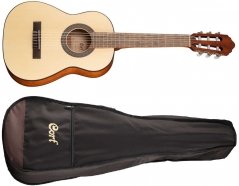 CORT AC50-WBAG-OP Classic Series классическая гитара, размер 1/2, цвет натуральный, открытые поры, ЧЕХОЛ от музыкального магазина МОРОЗ МЬЮЗИК