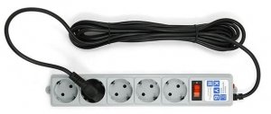 Электрическая мануфактура SPG-B-15 PowerCube фильтр-удлинитель 5 розеток (серый) 10А/2,2кВт 3х0,75мм2, 5 метров от музыкального магазина МОРОЗ МЬЮЗИК