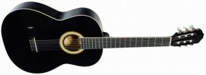 VESTON C-45A BK (С АНКЕРОМ) классическая гитара 4/4, верхняя дека агатис, корпус агатис, гриф кленовый с анкером, цвет черный глянцевый лак от музыкального магазина МОРОЗ МЬЮЗИК