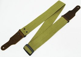 Fidel FL00052C Cotton Ремень для гитары, хлопок, цвет светлый хаки, Наконечники: натуральная кожа, коричневые. Ширина: 50 мм. от музыкального магазина МОРОЗ МЬЮЗИК