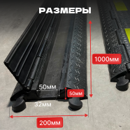 КОММУТАЦИЯ, РАЗЪЕМЫ, ПЕРЕХОДНИКИ RUBBER BARRIER одноканальный кабельный трап с крышкой, канал 32*50мм, длина 1000мм, ширина 250мм, высота 50мм. Масса 5кг