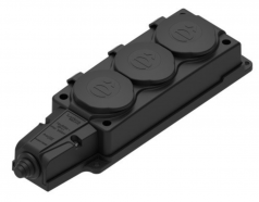 Колодка 3х розетка тройная 2К+З каучуковая 16А/250В IP44 Чёрная MultiSet MST4103BK Systeme Electric от музыкального магазина МОРОЗ МЬЮЗИК