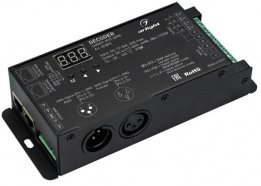 Arlight SMART-K15-DMX (12-36V, 4x8A) Декодер DMX с дисплеем для управления светодиодными лентами, 4 канала, нагрузка 8А, размер 165x70x37 мм. от музыкального магазина МОРОЗ МЬЮЗИК