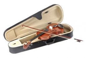 Dowina AV12 Amadeus скрипка 1/2, комплект жесткий каркасный кейс по контуру инструмента, смычок, канифоль (Словакия) от музыкального магазина МОРОЗ МЬЮЗИК