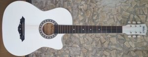 Belucci BC3820 WH акустическая гитара фолк 38" шестиструнная с вырезом, струны железо, цвет белый отделка матовая от музыкального магазина МОРОЗ МЬЮЗИК
