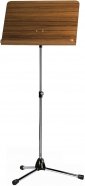 K&M 11811-050-02 пюпитр оркестровый, стойка - хром, подставка - орех, 680-1210 мм от музыкального магазина МОРОЗ МЬЮЗИК