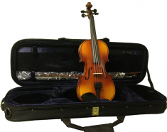 HANS KLEIN HKV-4 HP 1/4 (пр-во Германия) скрипка КОМПЛЕКТ - кейс + смычок, верхняя дека - резонансная германская ель, нижняя и обечайки - клён от музыкального магазина МОРОЗ МЬЮЗИК