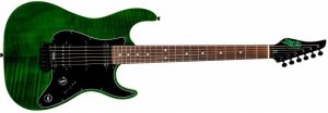 JET JS-450 TGR R - электрогитара, Stratocaster, корпус тополь запеченный с топом из тигрового клена, Цвет зеленый прозрачный от музыкального магазина МОРОЗ МЬЮЗИК