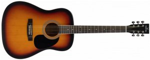 VESTON D-50 SP/SBS акустическая гитара, дредноут, широкий гриф 48 мм., верхняя дека ель, корпус липа, цвет санберст, матовая отделка от музыкального магазина МОРОЗ МЬЮЗИК