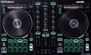 Roland DJ-202 DJ контроллер двухканальный Serato DJ Intro, 4 деки, большие джоги, разработанные для скрэтчинга, сэмплы от драм-машин TR-808, TR-909 от музыкального магазина МОРОЗ МЬЮЗИК
