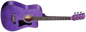 Inari AC38MV гитара акустическая с анкером 19 ладов, корпус ясень, пикгард защита от царапин, отделка матовая, цвет фиолетовый от музыкального магазина МОРОЗ МЬЮЗИК