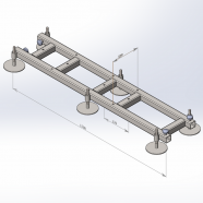 АЛЮМИНИЕВЫЕ И СТАЛЬНЫЕ КОНСТРУКЦИИ ROSSTAGE RS-LSF-LEG1500290H Опора (лапа), габариты 1500*290*80мм с возможностью установки выносных опор и установки стабилизаторов и пригрузов