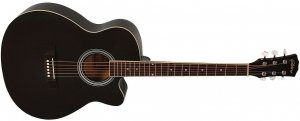 Elitaro E4020 BK акустическая гитара с вырезом, размер 40", матовое покрытие, материал липа, цвет черный от музыкального магазина МОРОЗ МЬЮЗИК