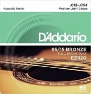 D'Addario EZ920 AMERICAN BRONZE 85/15 струны для акустической гитары Medium Light 12-54 от музыкального магазина МОРОЗ МЬЮЗИК