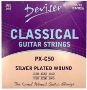 DEVISER PX-C50 струны для классических гитар материал нейлон, серебряная обмотка, никелированный шарик на концах струн, Normal от музыкального магазина МОРОЗ МЬЮЗИК
