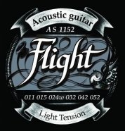 FLIGHT AS1152 струны для акустической гитары, 11-52, натяжение Super Light, обмотка серебро от музыкального магазина МОРОЗ МЬЮЗИК