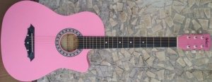 Belucci BC3820 PI акустическая гитара фолк 38" шестиструнная с вырезом, струны железо, цвет розовый отделка матовая от музыкального магазина МОРОЗ МЬЮЗИК