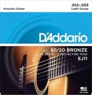 D'Addario EJ11 BRONZE 80/20 струны для акустической гитары бронза Light 12-53 от музыкального магазина МОРОЗ МЬЮЗИК