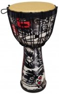 TERRIS DPR-10 Black джембе, веревочная настройка, размер: 10"(25см)-20"(50см), мембрана и корпус: пластик. Цвет: яркий рисунок в стиле панк-рок от музыкального магазина МОРОЗ МЬЮЗИК