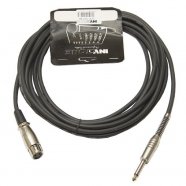 КОММУТАЦИЯ, РАЗЪЕМЫ, ПЕРЕХОДНИКИ Invotone ACM1005BK - Микрофонный кабель, длина 5 м, разъемы моно джек- XLR3F (черный)